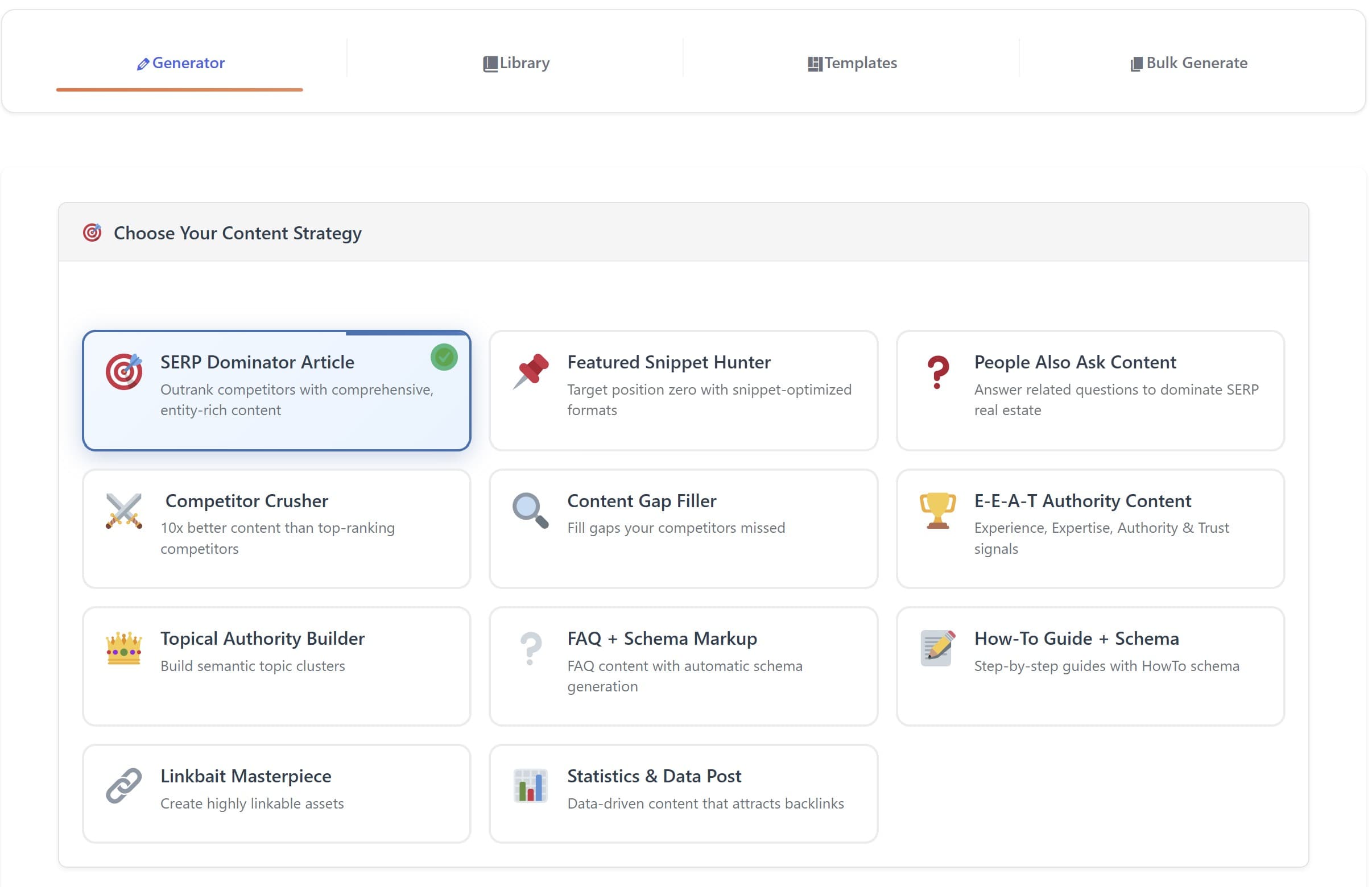 ProRank Content Generation Interface